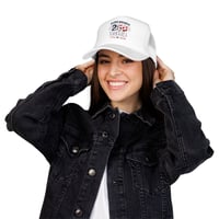 Image 4 of Happy Birthday America 250 Foam Trucker Hat — 1776–2026 Patriotic Fourth of July Cap