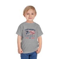 Image 3 of Toddler Tee — "Happy Birthday 250 America 1776-2026" Patriotic 4th of July Shirt