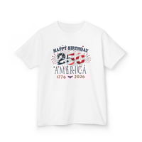 Image 2 of Kids Tee - "Happy Birthday America 250 (1776-2026)" Patriotic 4th of July Shirt