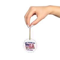 Image 4 of Glass Ornament — "250 Years of USA Freedom 1776–2026" Patriotic Holiday Decoration