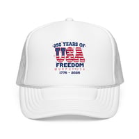 Image 1 of USA Freedom 250 Trucker Hat – Patriotic 1776–2026 Foam Cap