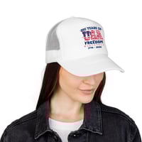 Image 3 of USA Freedom 250 Trucker Hat – Patriotic 1776–2026 Foam Cap