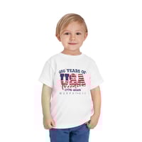 Image 2 of Toddler Tee — "250 Years of USA Freedom" Patriotic 1776–2026 OPTION A