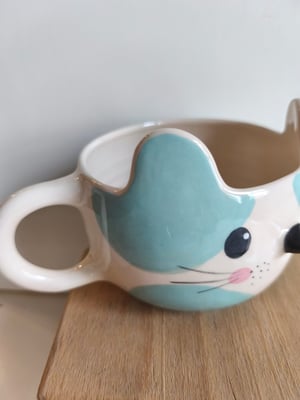 Image of   Tasse chat bleu clair 