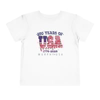 Image 1 of Toddler Tee — "250 Years of USA Freedom" Patriotic 1776–2026 OPTION A