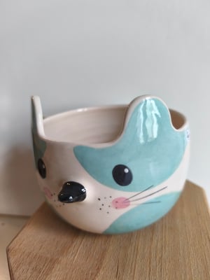 Image of   Tasse chat bleu clair 