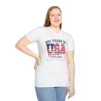 Image 2 of USA Freedom T-Shirt — 250 Years of USA (1776–2026) OPTION A