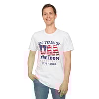 Image 2 of USA Freedom T-Shirt — 250 Years of USA (1776–2026) OPTION B