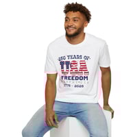 Image 4 of USA Freedom T-Shirt — 250 Years of USA (1776–2026) OPTION B