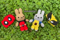 Image 1 of Deadpool and Wolvie bunny crochet! 