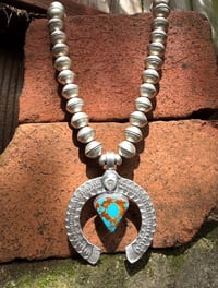 Image 2 of WL&A Handmade Old Style Mercury Dime Webbed Royston Naja Necklace - Length 28" - 327 Grams