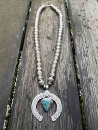 Image 6 of WL&A Handmade Old Style Mercury Dime Webbed Royston Naja Necklace - Length 28" - 327 Grams