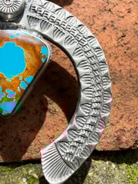 Image 7 of WL&A Handmade Old Style Mercury Dime Webbed Royston Naja Necklace - Length 28" - 327 Grams