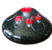 Image 2 of Mushroom Jar - Dark green moss with mushroomss 