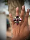 Pink and purple Dahlia cluster ring 