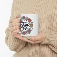 Image 6 of Best Mom Ever Floral Wreath Mug | Ceramic Coffee Cup