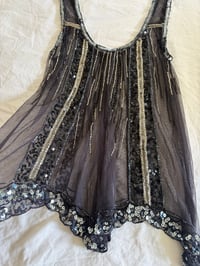 Image 2 of 00s Lipsy Black Beaded Asymmetrical Hem Cami 