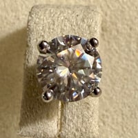 Image 4 of Round Brilliant Cut Moissanite Stud Earrings — Size 0.25 to 1.6 ctw Sterling Silver