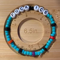 Image 2 of Fuck Ice Beaded Alphabet Bracelet with Lava and Colored Stone -2