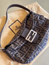 Image 13 of Fendi Zucca Double Flap Bucket Bag