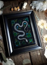 Image 3 of Snake Skeleton and Floral Wall Frame