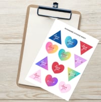 Image 2 of Love You - Hearts and Triangles Sticker Sheet 