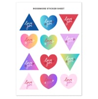 Image 1 of Love You - Hearts and Triangles Sticker Sheet 