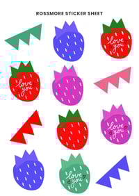 Image 5 of Love You - Strawbs and Teeth Sticker Sheet 
