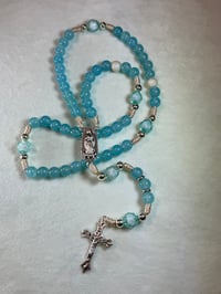 Handmade Aqua Blue Rosary | Catholic Prayer Beads