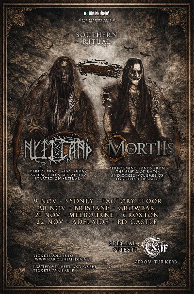 Image of MORTIIS / NYTT LAND / TIR - MELBOURNE - CROXTON - SAT 21 NOV - GA PRESALE