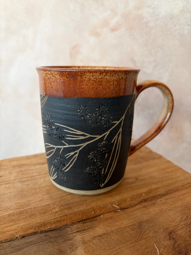 Image of Carved Botanical Mug 2 - Acacia
