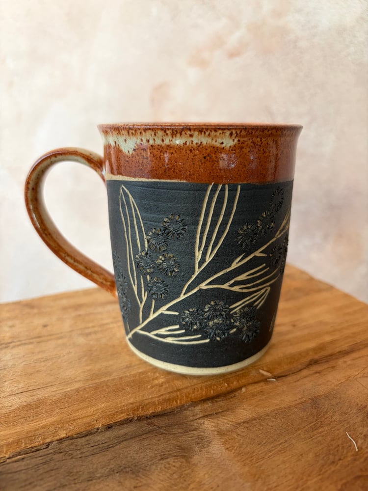 Image of Carved Botanical Mug 2 - Acacia