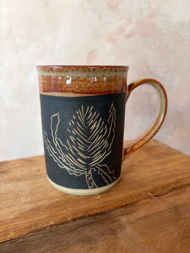 Image of Carved Botanical Mug 5 - Banksia