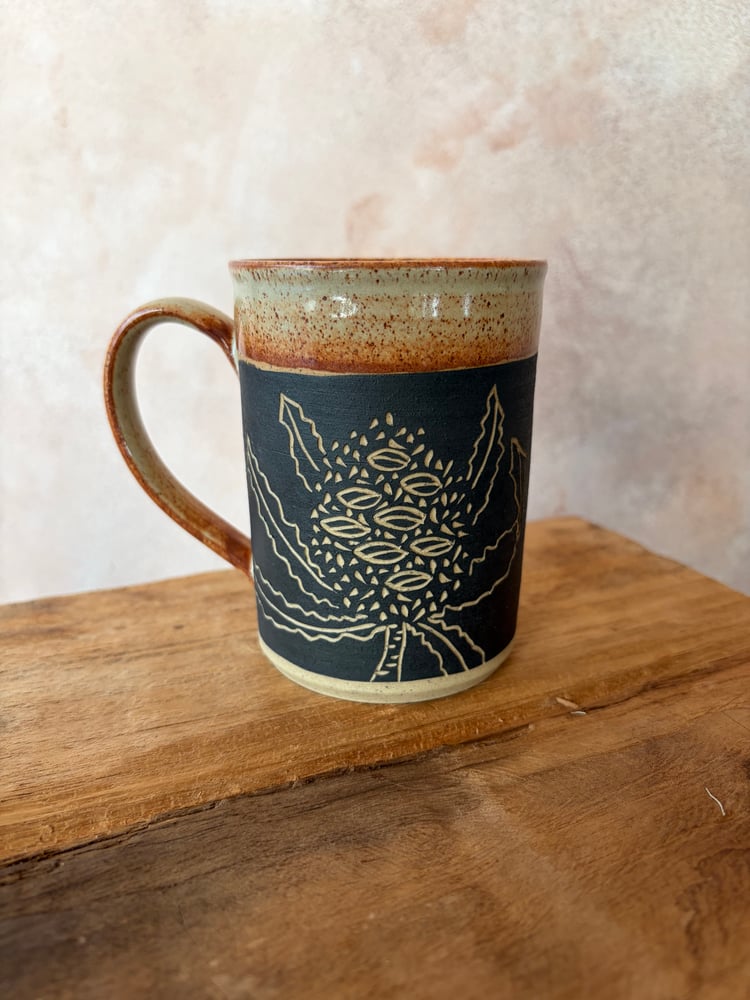 Image of Carved Botanical Mug 5 - Banksia