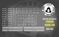 British Railways standard wagon / van decal pack