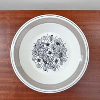 Image 2 of Arabia Finland Krokus Black and White Grey Rim Soup Plate