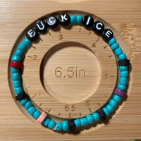 Image 3 of Fuck Ice Beaded Alphabet Bracelet with Lava and Colored Stone - 1