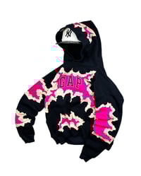 Image 1 of Re-worked Cracky GAP Pink Voltage Hoodie Size L boxy