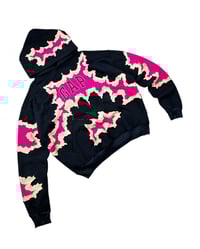 Image 4 of Re-worked Cracky GAP Pink Voltage Hoodie Size L boxy