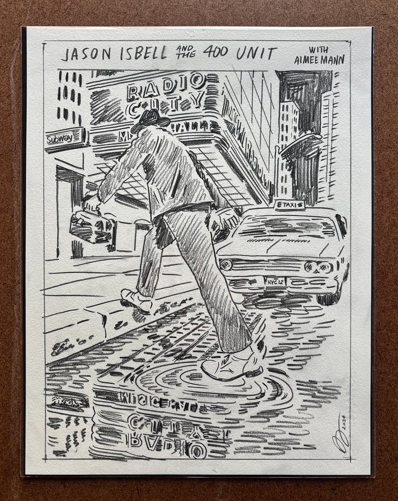 Image of Jason Isbell Original Sketch - NYC 2024