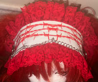 Image 3 of barbed wire headdress (white x red)
