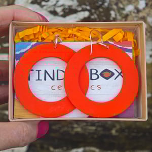 Image of Bright Orange Circle Earrings