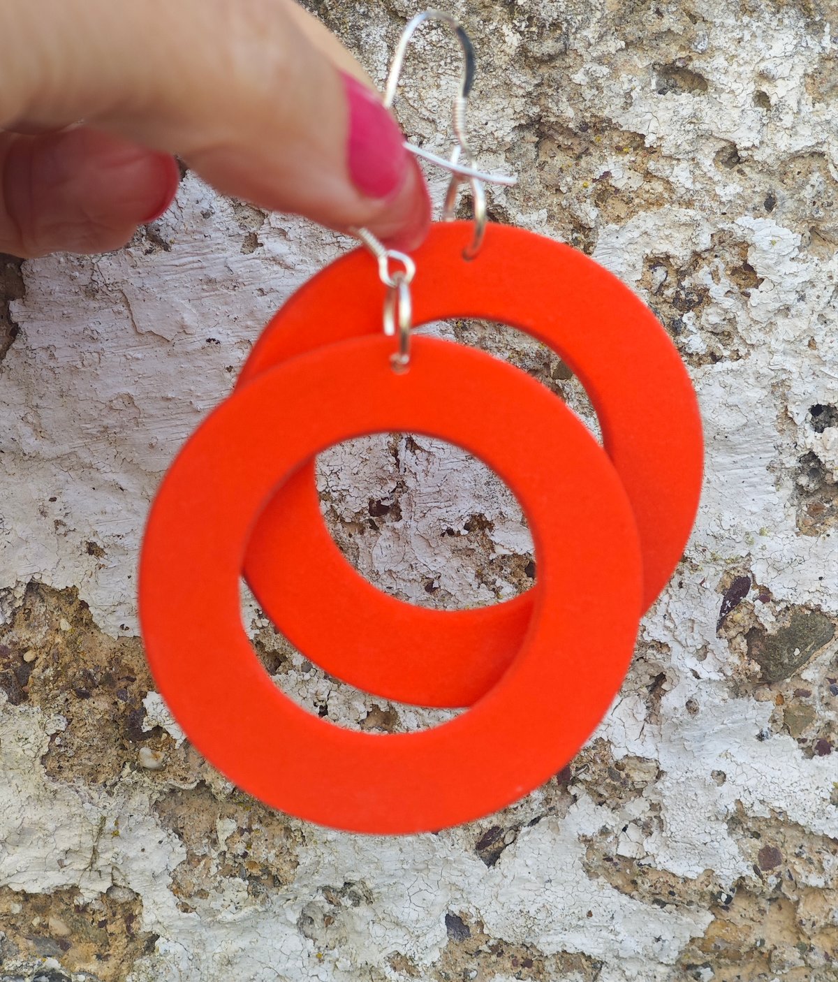Image of Bright Orange Circle Earrings