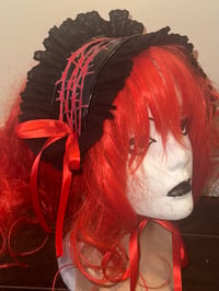Image 1 of barbed wire headdress (black x red)