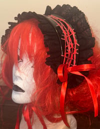 Image 2 of barbed wire headdress (black x red)