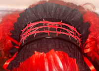 Image 3 of barbed wire headdress (black x red)