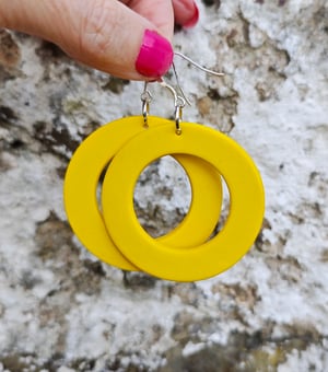 Image of Yellow Circle Earrings