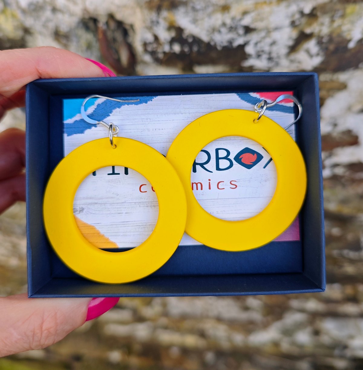 Image of Yellow Circle Earrings