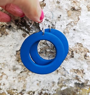 Image of Blue Circle Earrings