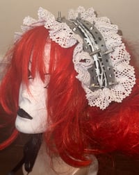 Image 2 of metal screw headdress (black x white)